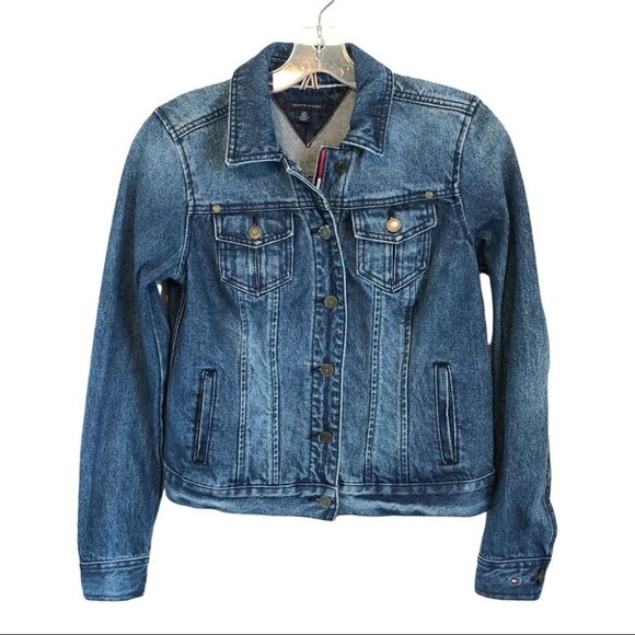 Tommy Hilfiger Denim/Jean Jacket Ladies  Small Medium Wash - Picture 1 of 15